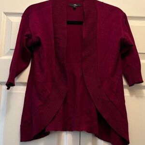 Deep Red Open Cardigan